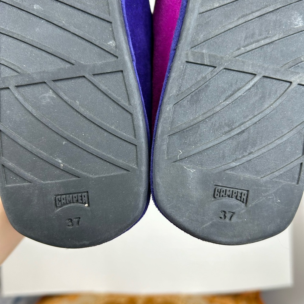 Camper Two-Tone Purple and Magenta Suede Loafers - Picture 5 of 10
